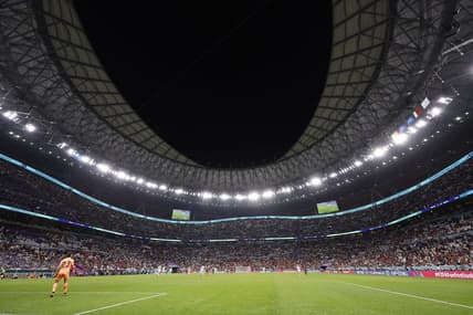 Nov 28, 2022; Lusail, Qatar; General view of game action between Portugal and .Uruguay during the second half of the group stage match in the 2022 World Cup at Lusail Stadium. Mandatory Credit: Yukihito Taguchi-USA TODAY Sports