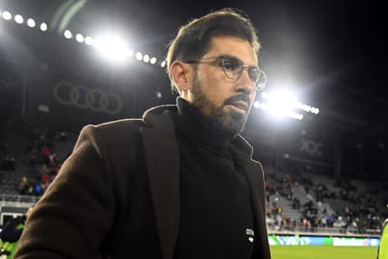 Feb 26, 2022; Washington, District of Columbia, USA; D.C. United head coach Hernan Losada leaves the field after the game against the Charlotte FC at Audi Field. Mandatory Credit: Brad Mills-USA TODAY Sports