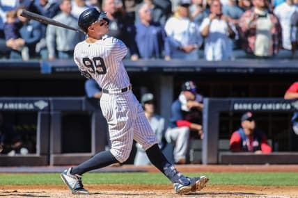 Sep 24, 2022; Bronx, New York, USA;  New York Yankees right fielder Aaron Judge (99) at Yankee Stadium. Mandatory Credit: Wendell Cruz-USA TODAY Sports