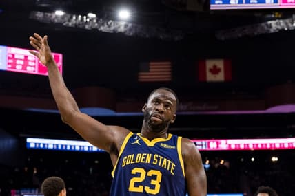 Dec 3, 2022; San Francisco, California, USA;  Golden State Warriors forward Draymond Green (23) reacts during the second half of the game against the Houston Rockets at Chase Center. Mandatory Credit: John Hefti-USA TODAY Sports