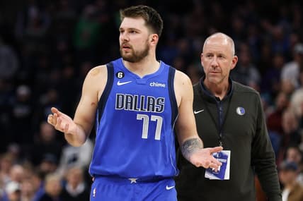 Dec 19, 2022; Minneapolis, Minnesota, USA; Dallas Mavericks guard Luka Doncic (77) reacts after being ejected from the game during the third quarter against the Minnesota Timberwolves at Target Center. Mandatory Credit: Matt Krohn-USA TODAY Sports