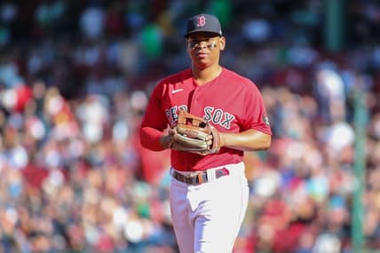Sep 17, 2022; Boston, Massachusetts, USA;  Boston Red Sox third baseman Rafael Devers (11) at Fenway Park. Mandatory Credit: Wendell Cruz-USA TODAY Sports