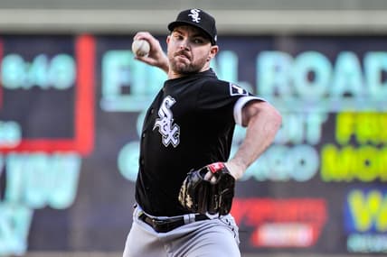 Sep 29, 2022; Minneapolis, Minnesota, USA; Chicago White Sox relief pitcher Liam Hendriks (31) throws a pitch against the Minnesota Twins during the ninth inning at Target Field. Mandatory Credit: Jeffrey Becker-USA TODAY Sports