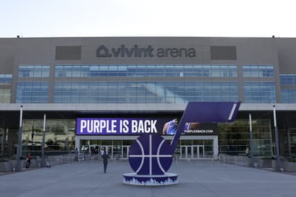 Oct 11, 2022; Salt Lake City, Utah, USA; A general view of Vivint Arena prior to a game between the Utah Jazz and the San Antonio Spurs. Mandatory Credit: Rob Gray-USA TODAY Sports