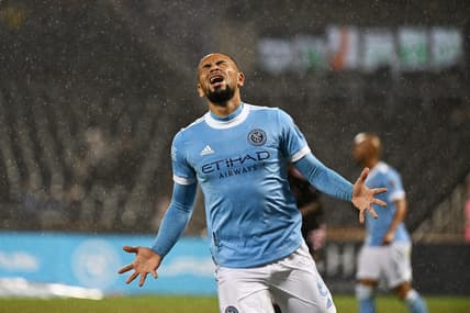 Oct 17, 2022; Queens, New York, USA;  New York City FC defender Alexander Callens (6) reacts during play of a MLS Eastern Conference quarterfinal match against Inter Miami CF at Citi Field. Mandatory Credit: Mark Smith-USA TODAY Sports