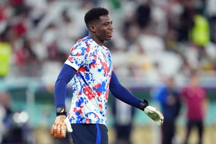 Nov 29, 2022; Doha, Qatar; United States goalkeeper Sean Johnson warms up ahead of a group stage match against Iran during the 2022 World Cup at Al Thumama Stadium. Mandatory Credit: Danielle Parhizkaran-USA TODAY Sports