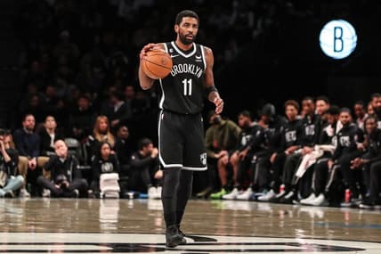 Dec 4, 2022; Brooklyn, New York, USA;  Brooklyn Nets guard Kyrie Irving (11) at Barclays Center. Mandatory Credit: Wendell Cruz-USA TODAY Sports