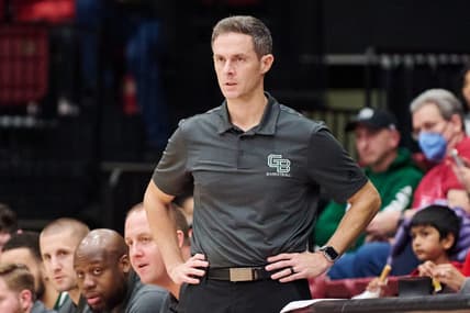 Dec 16, 2022; Stanford, California, USA; Green Bay Phoenix head coach Will Ryan watches the game against the Stanford Cardinal during the second half at Maples Pavilion. Mandatory Credit: Robert Edwards-USA TODAY Sports