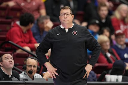 Dec 31, 2022; Stanford, California, USA; Stanford Cardinal head coach Jerod Haase during the second half against the Utah Utes at Maples Pavilion. Mandatory Credit: Darren Yamashita-USA TODAY Sports