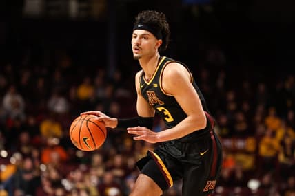 Jan 16, 2023; Minneapolis, Minnesota, USA; Minnesota Golden Gophers forward Dawson Garcia (3) dribbles against the Illinois Fighting Illini during the first half at Williams Arena. Mandatory Credit: Matt Krohn-USA TODAY Sports