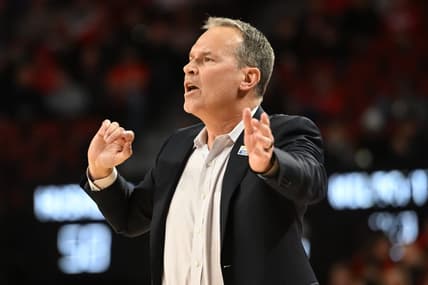 Jan 25, 2023; Lincoln, Nebraska, USA; Northwestern Wildcats head coach Chris Collins watches action against the Nebraska Cornhuskers in the second half at Pinnacle Bank Arena. Mandatory Credit: Steven Branscombe-USA TODAY Sports