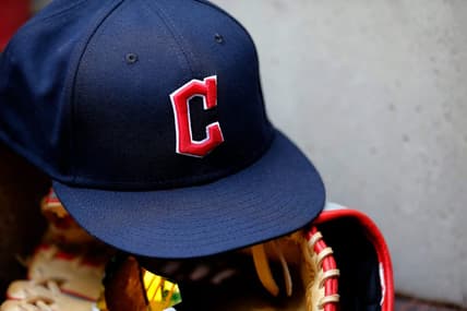 A ball cap sports the new Cleveland Guardians logo in the third inning of the MLB Inter-league game between the Cincinnati Reds and the Cleveland Guardians at Great American Ball Park in downtown Cincinnati on Tuesday, April 12, 2022. The Guardians won 10-5 in the Reds home-opening game.

Cleveland Guardians At Cincinnati Reds Home Opener