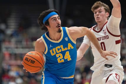 Dec 1, 2022; Stanford, California, USA; UCLA Bruins guard Jaime Jaquez Jr. (24) drives the ball during the first half against the Stanford Cardinal at Maples Pavilion. Mandatory Credit: Stan Szeto-USA TODAY Sports