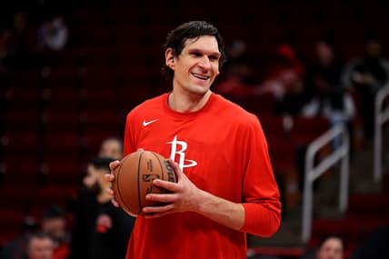 Dec 21, 2022; Houston, Texas, USA; Houston Rockets center Boban Marjanovic (51) prior to the game against the Orlando Magic at Toyota Center. Mandatory Credit: Erik Williams-USA TODAY Sports