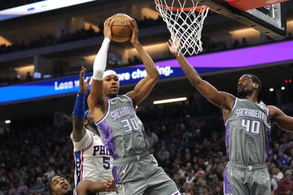 Jan 21, 2023; Sacramento, California, USA; Sacramento Kings forward KZ Okpala (30) during the second quarter at Golden 1 Center. Mandatory Credit: Darren Yamashita-USA TODAY Sports