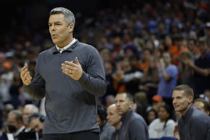 Feb 7, 2023; Charlottesville, Virginia, USA; Virginia Cavaliers head coach Tony Bennett gestures from the bench against the North Carolina State Wolfpack in the second half at John Paul Jones Arena. Mandatory Credit: Geoff Burke-USA TODAY Sports