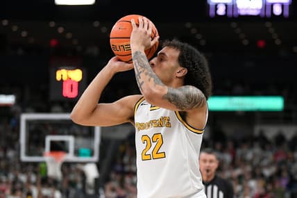 Feb 8, 2023; Providence, Rhode Island, USA; Providence Friars guard Devin Carter (22) shoots during the first half against the Georgetown Hoyas at Amica Mutual Pavilion. Mandatory Credit: Eric Canha-USA TODAY Sports