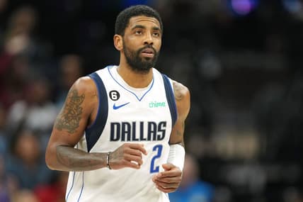 Feb 11, 2023; Sacramento, California, USA; Dallas Mavericks guard Kyrie Irving (2) during the fourth quarter against the Sacramento Kings at Golden 1 Center. Mandatory Credit: Darren Yamashita-USA TODAY Sports