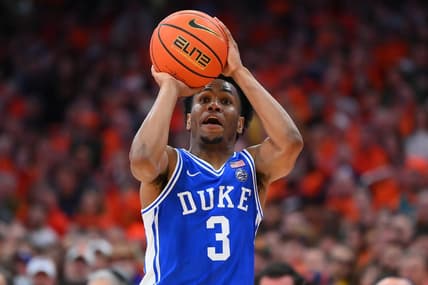 Feb 18, 2023; Syracuse, New York, USA; Duke Blue Devils guard Jeremy Roach (3) shoots the ball against the Syracuse Orange during the second half at the JMA Wireless Dome. Mandatory Credit: Rich Barnes-USA TODAY Sports