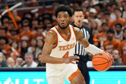 Feb 21, 2023; Austin, Texas, USA; Texas Longhorns guard Tyrese Hunter (4) during the first half against the Iowa State Cyclones at Moody Center. Mandatory Credit: Scott Wachter-USA TODAY Sports