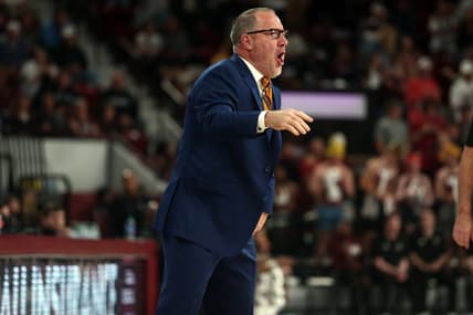 Feb 25, 2023; Starkville, Mississippi, USA; Texas A&M Aggies head coach Buzz Williams reacts during the first half against the Mississippi State Bulldogs at Humphrey Coliseum. Mandatory Credit: Petre Thomas-USA TODAY Sports
