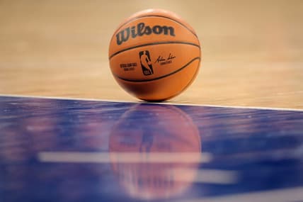 Jan 18, 2022; New York, New York, USA; A basketball sits on the foul line during a time out during the second quarter between the New York Knicks and the Minnesota Timberwolves at Madison Square Garden. Mandatory Credit: Brad Penner-USA TODAY Sports