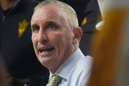 Feb 18, 2023; Tempe, Arizona, USA; ASU Sun Devil head coach Bobby Hurley talks to his team during a timeout in their game against the Utah Utes at Desert Financial Arena.

Basketball Utah Asu Mbb Utah At Arizona State