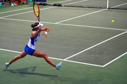 Tennis player Varvara Gracheva swings at a ball during her ATX Open semifinal match against Katie Volynets at the Westwood Country Club on Saturday, March. 4, 2023 in Austin.

Aem Atx Open Sat 11
