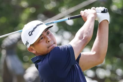 Mar 5, 2023; Orlando, Florida, USA; Kurt Kitayama hits his drive on the first hole during the final round of the Arnold Palmer Invitational golf tournament. Mandatory Credit: Reinhold Matay-USA TODAY Sports