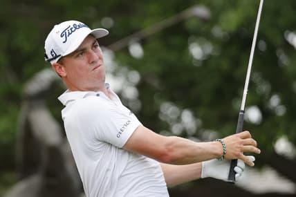 Mar 5, 2023; Orlando, Florida, USA;  Justin Thomas hits his drive on the first hole during the final round of the Arnold Palmer Invitational golf tournament. Mandatory Credit: Reinhold Matay-USA TODAY Sports