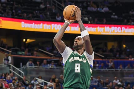 Mar 7, 2023; Orlando, Florida, USA; Milwaukee Bucks forward Bobby Portis (9) shoots the ball during the second half against the Orlando Magic at Amway Center. Mandatory Credit: Mike Watters-USA TODAY Sports