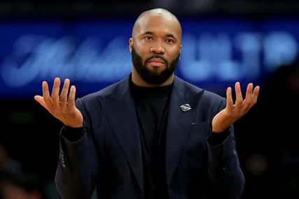 Mar 9, 2023; New York, NY, USA; Villanova Wildcats head coach Kyle Neptune reacts as he coaches against the Creighton Bluejays during the second half at Madison Square Garden. Mandatory Credit: Brad Penner-USA TODAY Sports