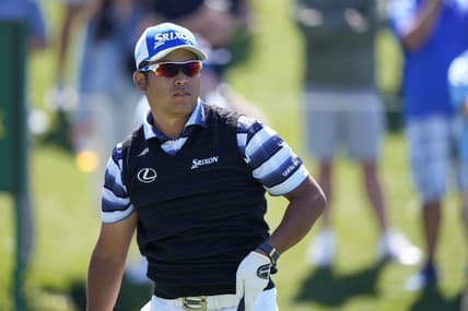 Mar 11, 2023; Ponte Vedra Beach, Florida, USA; Hideki Matsuyama watches his tee shot during the third round of THE PLAYERS Championship golf tournament. Mandatory Credit: David Yeazell-USA TODAY Sports