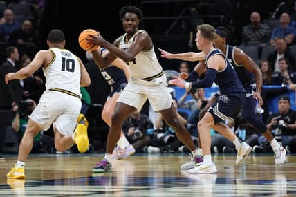 Mar 16, 2023; Sacramento, CA, USA; Missouri Tigers guard Kobe Brown (24) controls the ball against the Utah State Aggies during the first half at Golden 1 Center. Mandatory Credit: Kelley L Cox-USA TODAY Sports