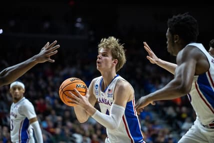 Kansas' Gradey Dick shoots the ball during the NCAA men's basketball tournament first round match-up between Kansas and Howard, on Thursday, March 16, 2023, at Wells Fargo Arena, in Des Moines, Iowa.

0316 Kansas Howard 008 Arw