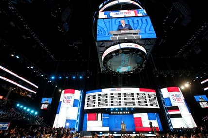 Jun 23, 2022; Brooklyn, NY, USA; A general view as NBA commissioner Adam Silver speaks before the first round of the 2022 NBA Draft at Barclays Center. Mandatory Credit: Brad Penner-USA TODAY Sports