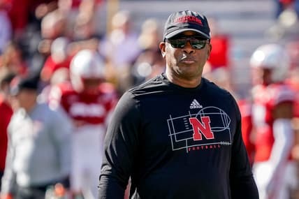 Oct 29, 2022; Lincoln, Nebraska, USA; Nebraska Cornhuskers interim head coach Mickey Joseph looks to the sideline before the game against the Illinois Fighting Illini at Memorial Stadium. Mandatory Credit: Dylan Widger-USA TODAY Sports