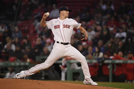 Apr 4, 2023; Boston, Massachusetts, USA;  Boston Red Sox starting pitcher Nick Pivetta (37) pitches during the first inning against the Pittsburgh Pirates at Fenway Park. Mandatory Credit: Bob DeChiara-USA TODAY Sports