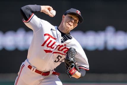 Apr 7, 2023; Minneapolis, Minnesota, USA; Minnesota Twins starting pitcher Sonny Gray (54) pitches against the Houston Astros in the first inning at Target Field. Mandatory Credit: Matt Blewett-USA TODAY Sports