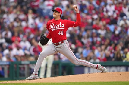Apr 8, 2023; Philadelphia, Pennsylvania, USA; Cincinnati Reds pitcher Nick Lodolo (40) delivers a pitch against the Philadelphia Phillies during the first inning at Citizens Bank Park. Mandatory Credit: Gregory Fisher-USA TODAY Sports