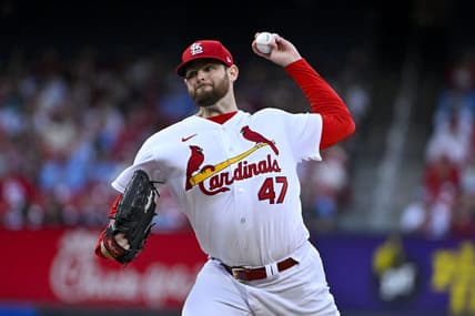 Apr 18, 2023; St. Louis, Missouri, USA;  St. Louis Cardinals starting pitcher Jordan Montgomery (47) pitches against the Arizona Diamondbacks during the first inning at Busch Stadium. Mandatory Credit: Jeff Curry-USA TODAY Sports