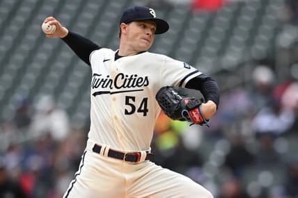 Apr 30, 2023; Minneapolis, Minnesota, USA; Minnesota Twins starting pitcher Sonny Gray (54) throws a pitch against the Kansas City Royals during the first inning at Target Field. Mandatory Credit: Jeffrey Becker-USA TODAY Sports