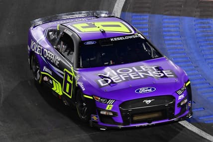 Feb 5, 2022; Los Angeles, California, USA; NASCAR Series Cup driver Brad Keslowski (6) during qualifying at Los Angeles Memorial Coliseum. Mandatory Credit: Gary A. Vasquez-USA TODAY Sports