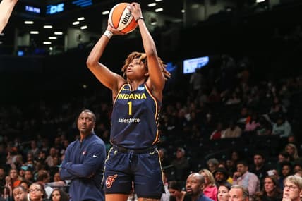 Jun 1, 2022; Brooklyn, New York, USA;  Indiana Fever forward NaLyssa Smith (1) at Barclays Center. Mandatory Credit: Wendell Cruz-USA TODAY Sports