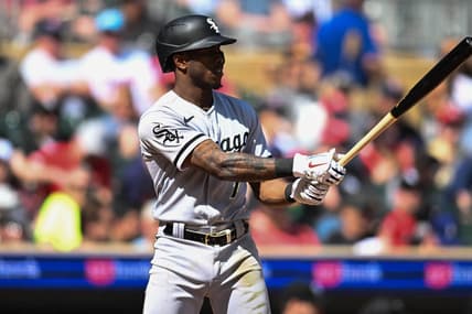 Apr 10, 2023; Minneapolis, Minnesota, USA; Chicago White Sox shortstop Tim Anderson (7) in action against the Minnesota Twins at Target Field. Mandatory Credit: Jeffrey Becker-USA TODAY Sports