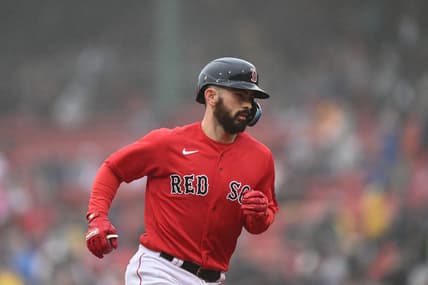 Apr 30, 2023; Boston, Massachusetts, USA; Boston Red Sox catcher Connor Wong (12) rounding the bases after hitting a 2-run homer against the Cleveland Guardians during the sixth inning at Fenway Park. Mandatory Credit: Brian Fluharty-USA TODAY Sports
