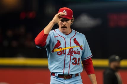 Apr 22, 2023; Seattle, Washington, USA; St. Louis Cardinals starting pitcher Miles Mikolas (39) before a game against the Seattle Mariners at T-Mobile Park. Mandatory Credit: Stephen Brashear-USA TODAY Sports