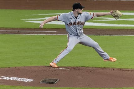 May 3, 2023; Houston, Texas, USA;  San Francisco Giants starting pitcher Logan Webb (62) throws against the Houston Astros in the third inning at Minute Maid Park. Mandatory Credit: Thomas Shea-USA TODAY Sports