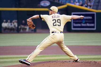 May 5, 2023; Phoenix, Arizona, USA; Arizona Diamondbacks starting pitcher Merrill Kelly (29) pitches against the Washington Nationals during the first inning at Chase Field. Mandatory Credit: Joe Camporeale-USA TODAY Sports