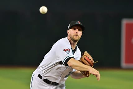 May 10, 2023; Phoenix, Arizona, USA; Arizona Diamondbacks starting pitcher Merrill Kelly (29) throws in the first inning against the Miami Marlins at Chase Field. Mandatory Credit: Matt Kartozian-USA TODAY Sports